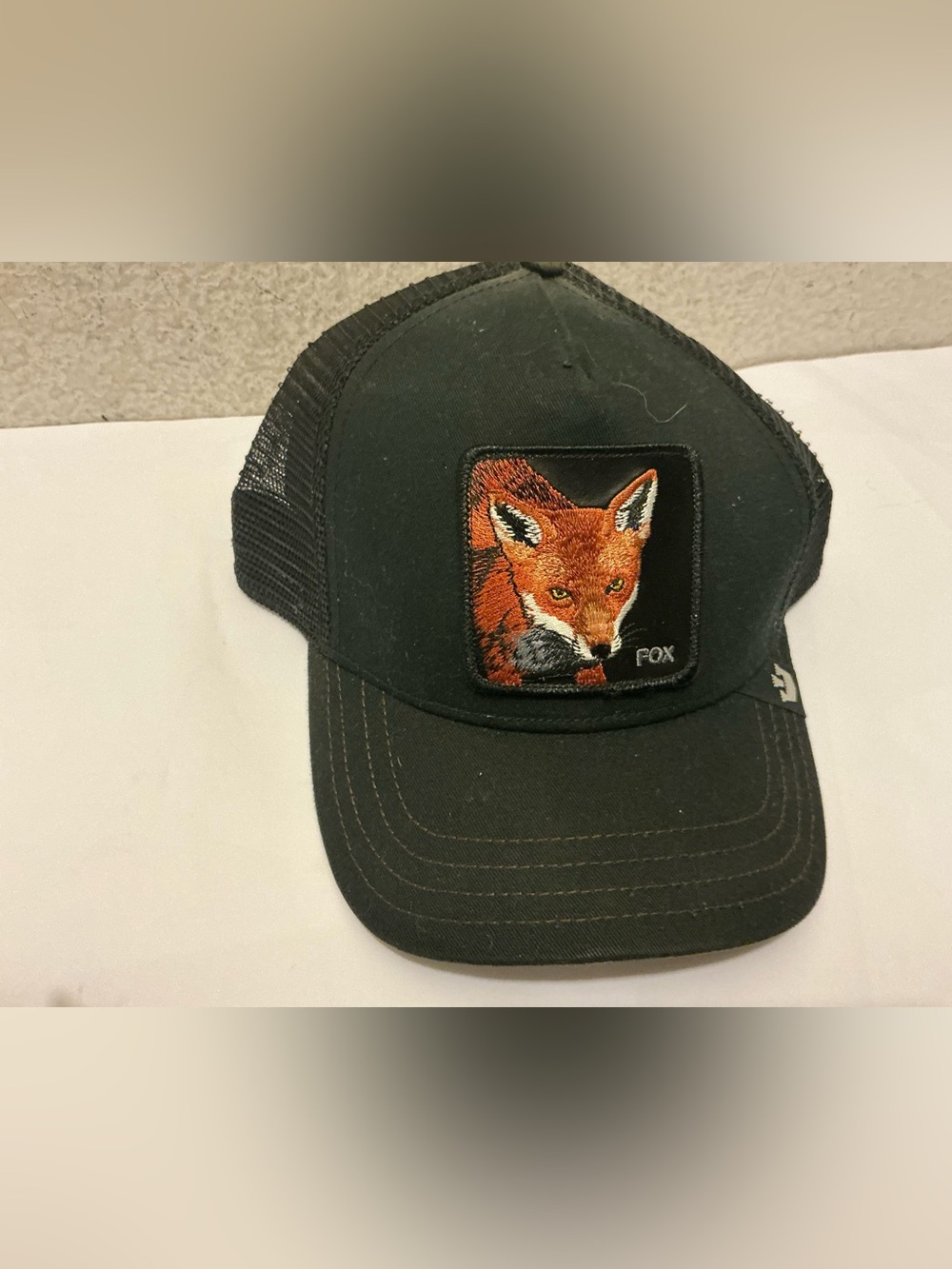 Goorin Bros Black Cap with Embroidered Fox Patch